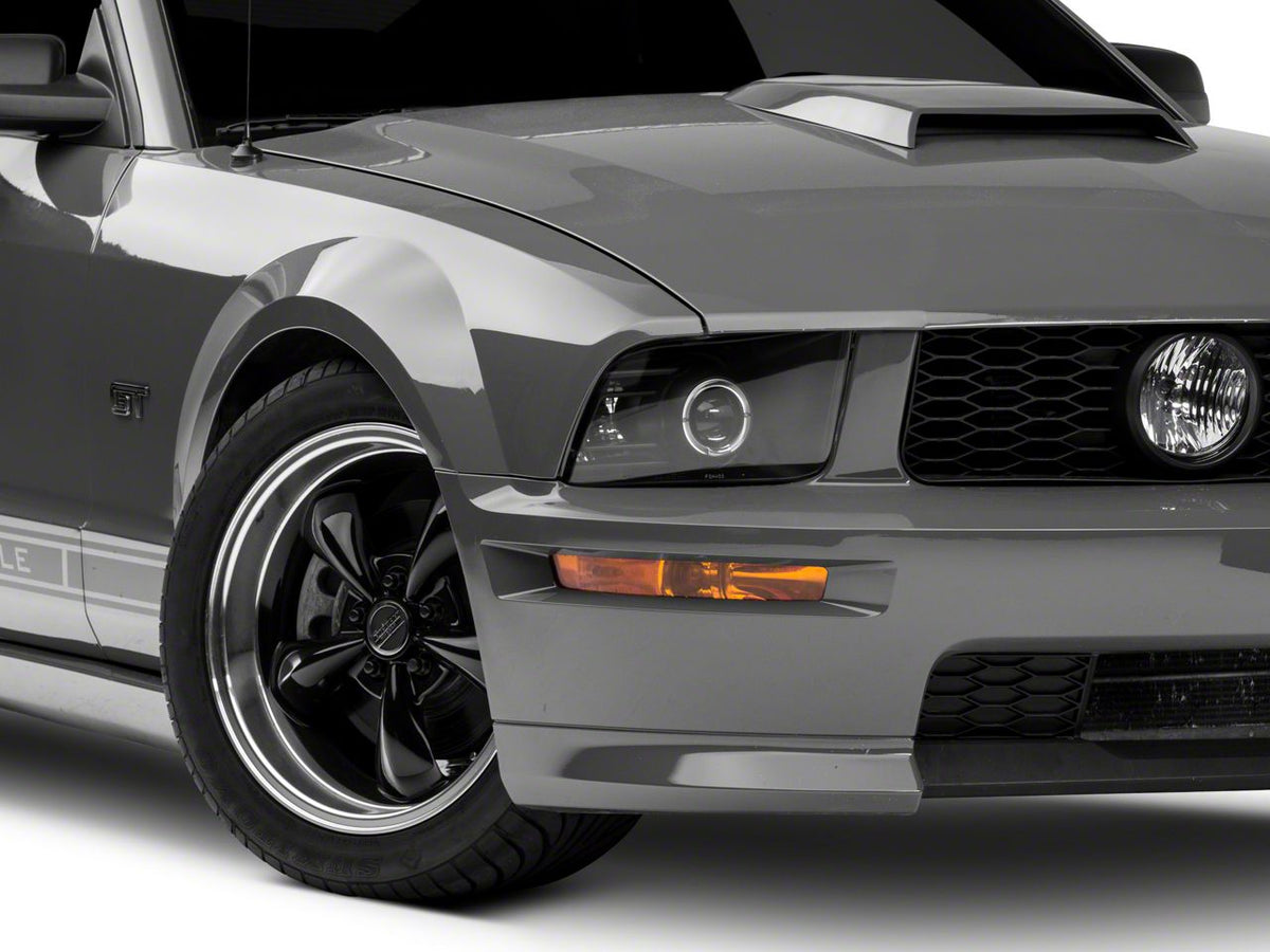 Raxiom 2010 Style Led Halo Headlights; Black Housing; Clear Lens (05-09 Mustang W/ Factory Halogen Headlights, Excluding Gt500)