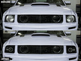 Raxiom 2010 Style Led Halo Headlights; Black Housing; Clear Lens (05-09 Mustang W/ Factory Halogen Headlights, Excluding Gt500)