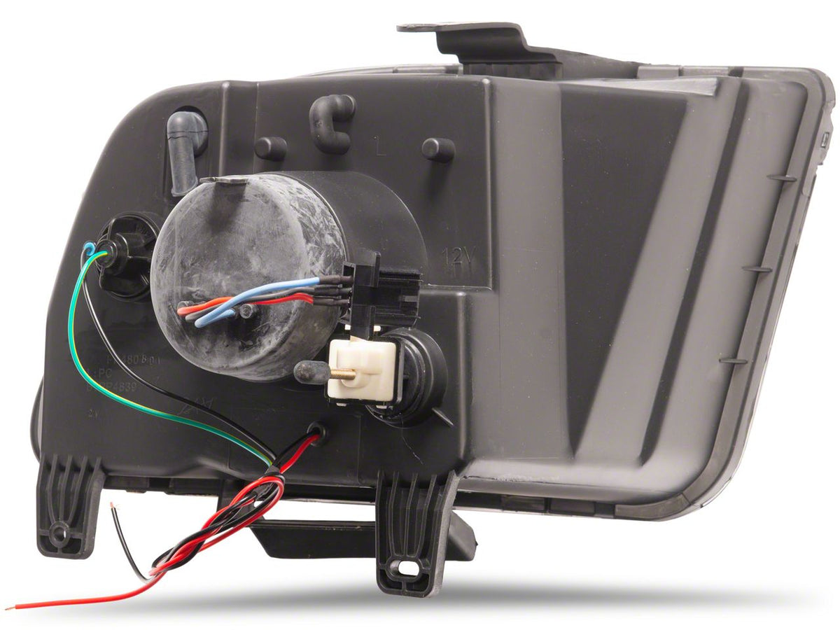 Raxiom 2010 Style Led Halo Headlights; Black Housing; Smoked Lens (05-09 Mustang W/ Factory Halogen Headlights, Excluding Gt500)