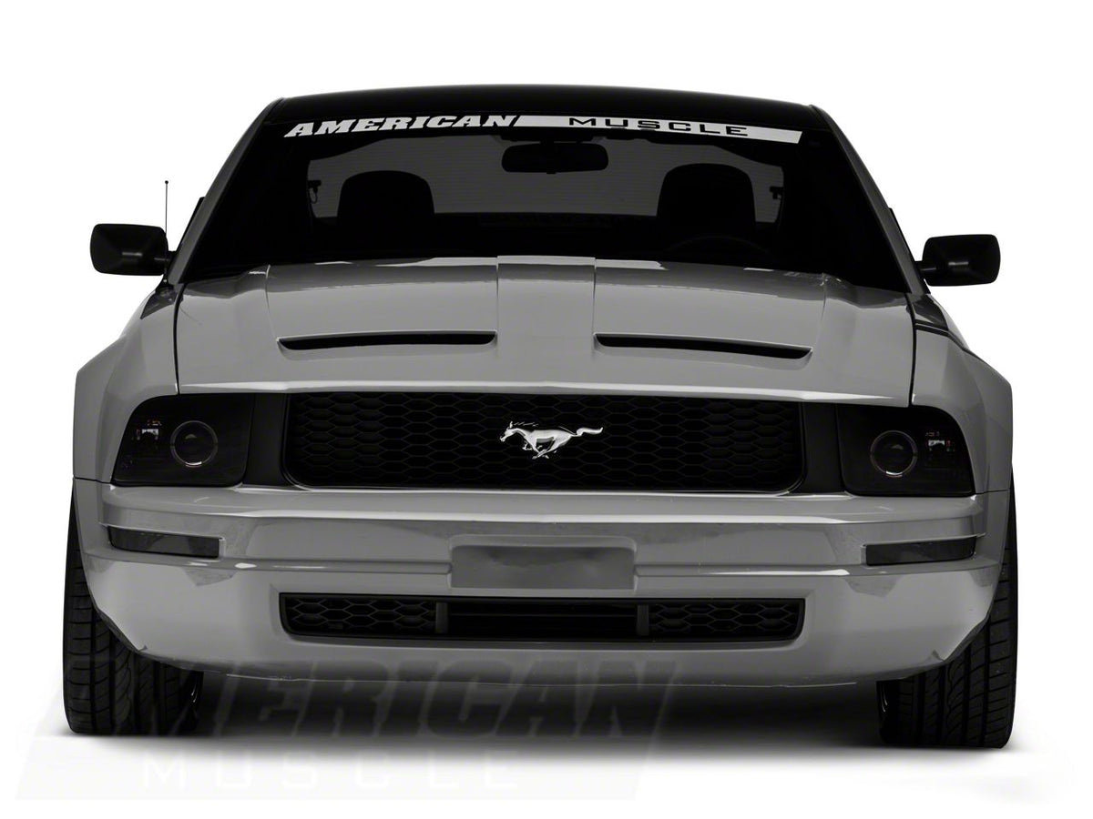 Raxiom 2010 Style Led Halo Headlights; Black Housing; Smoked Lens (05-09 Mustang W/ Factory Halogen Headlights, Excluding Gt500)