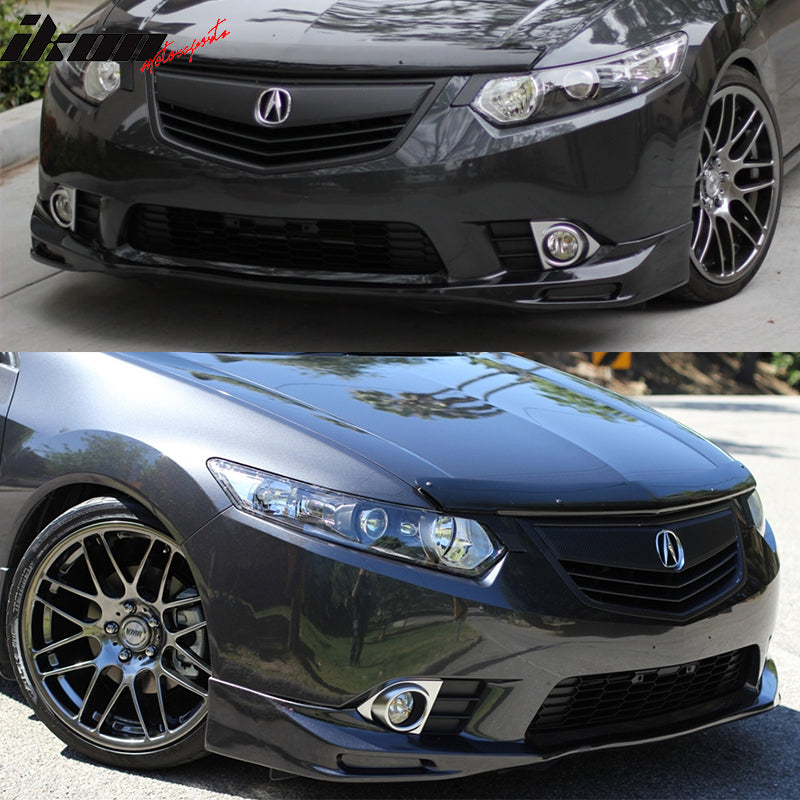 2011-2014 Acura TSX Unpainted Black Front Bumper Lip PU