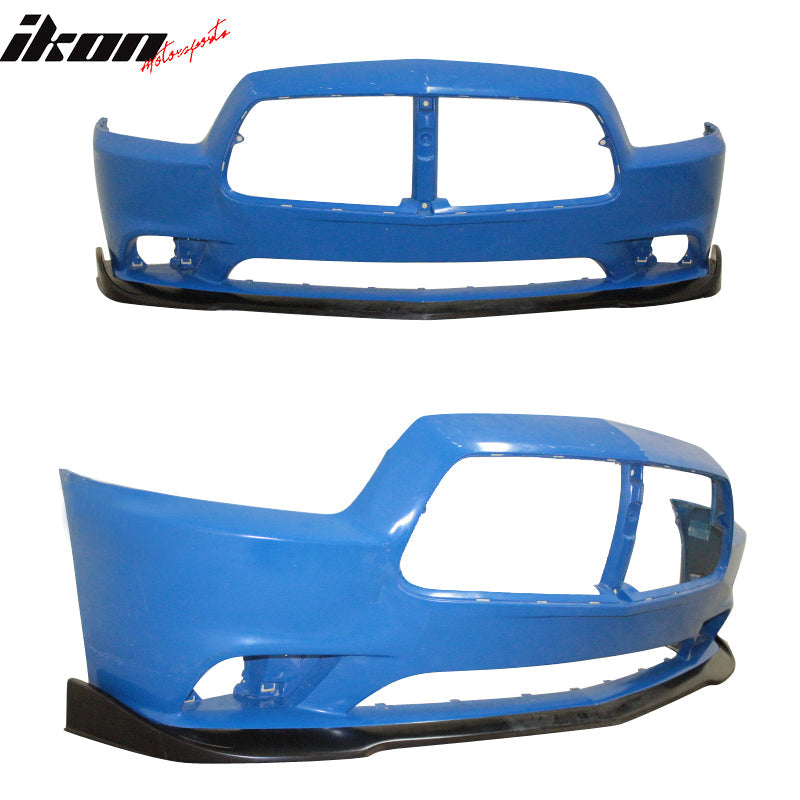 2011-2014 Dodge Charger RT SXT SE IKON Style Front Bumper Lip PU