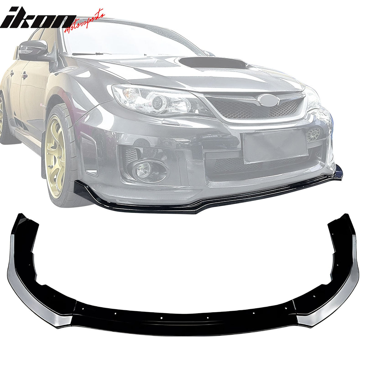 2011-2014 Subaru Impreza WRX STI IKON Gloss Black Front Bumper Lip PP