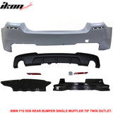 2011-2016 F10 535i MP Style Single Muffler Twin Outlet Rear Bumper