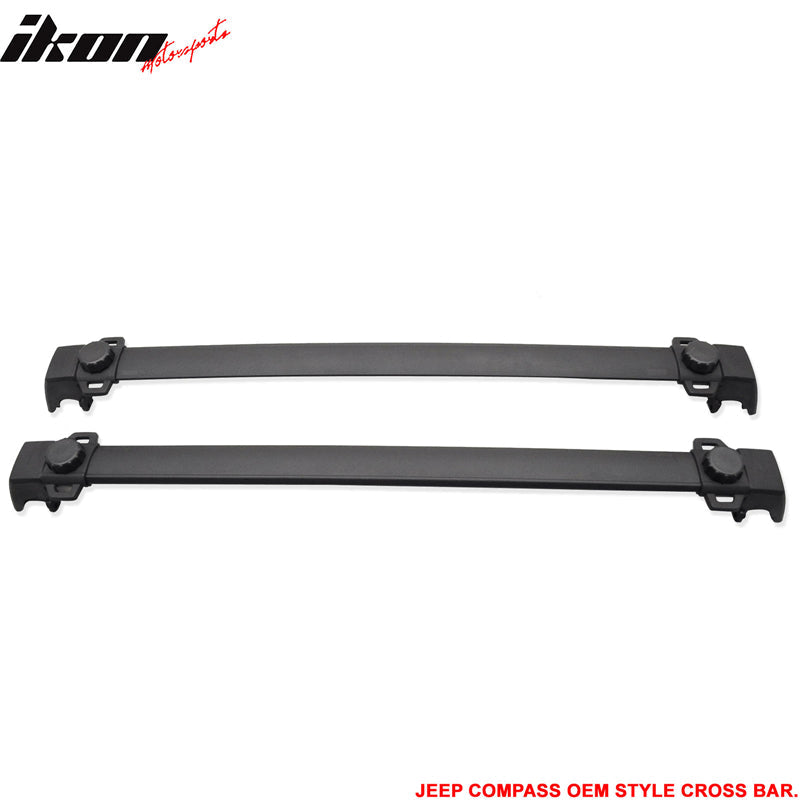 2011-2016 Jeep Compass OE Style Black Roof Rack Cross Bar ABS Aluminum
