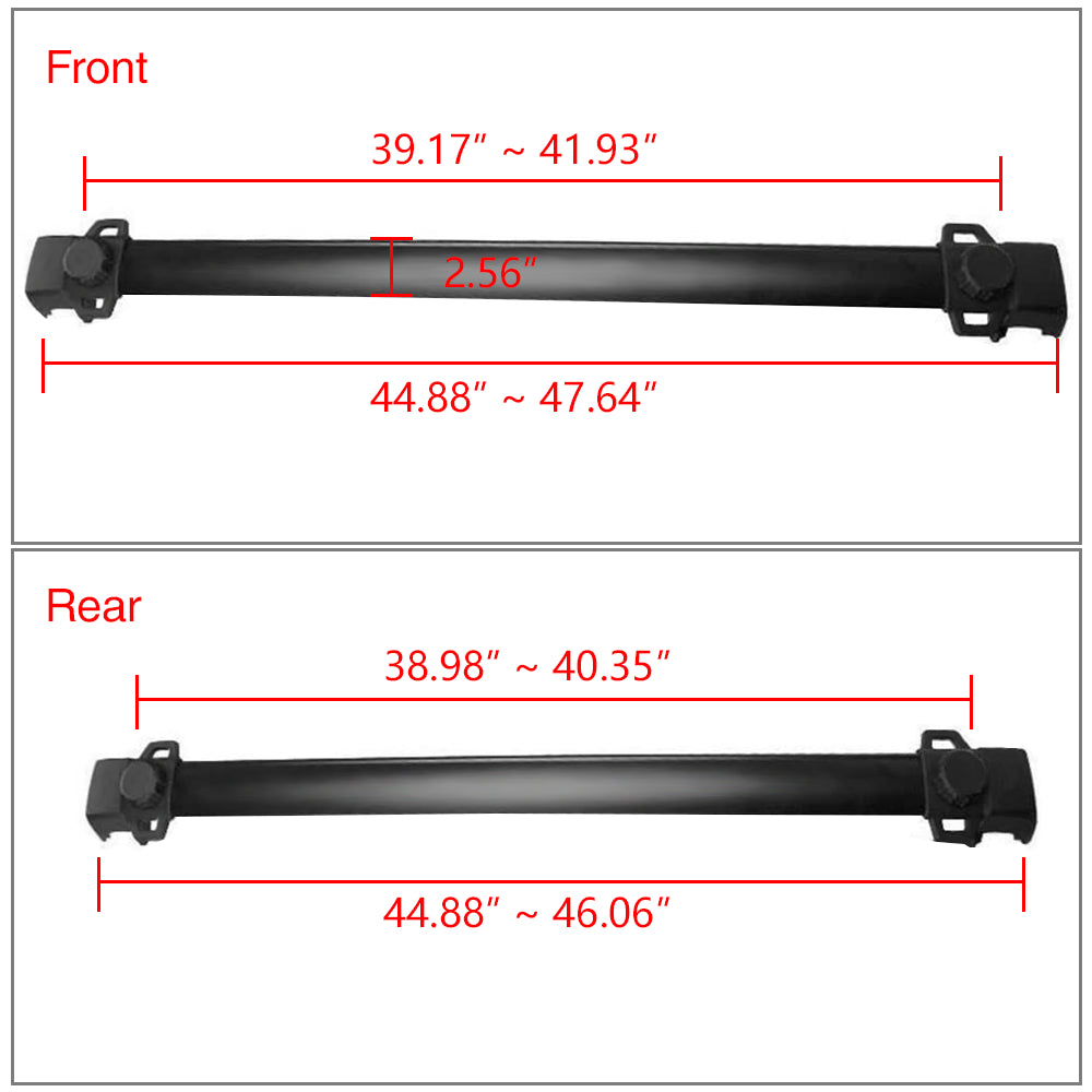 2011-2016 Jeep Compass OE Style Black Roof Rack Cross Bar ABS Aluminum
