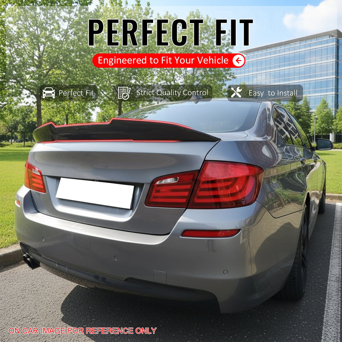 2011-2017 BMW F10 5-Series Sedan PSM Carbon Fiber Print Trunk Spoiler