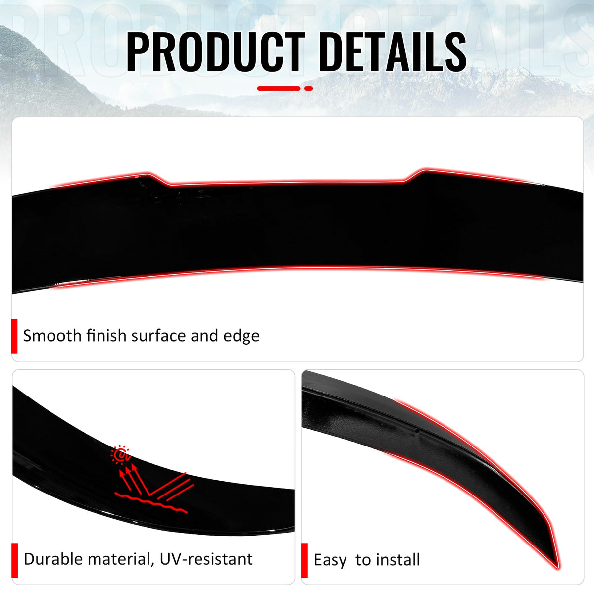 2011-2017 BMW F10 5-Series Sedan PSM Style Gloss Black Trunk Spoiler