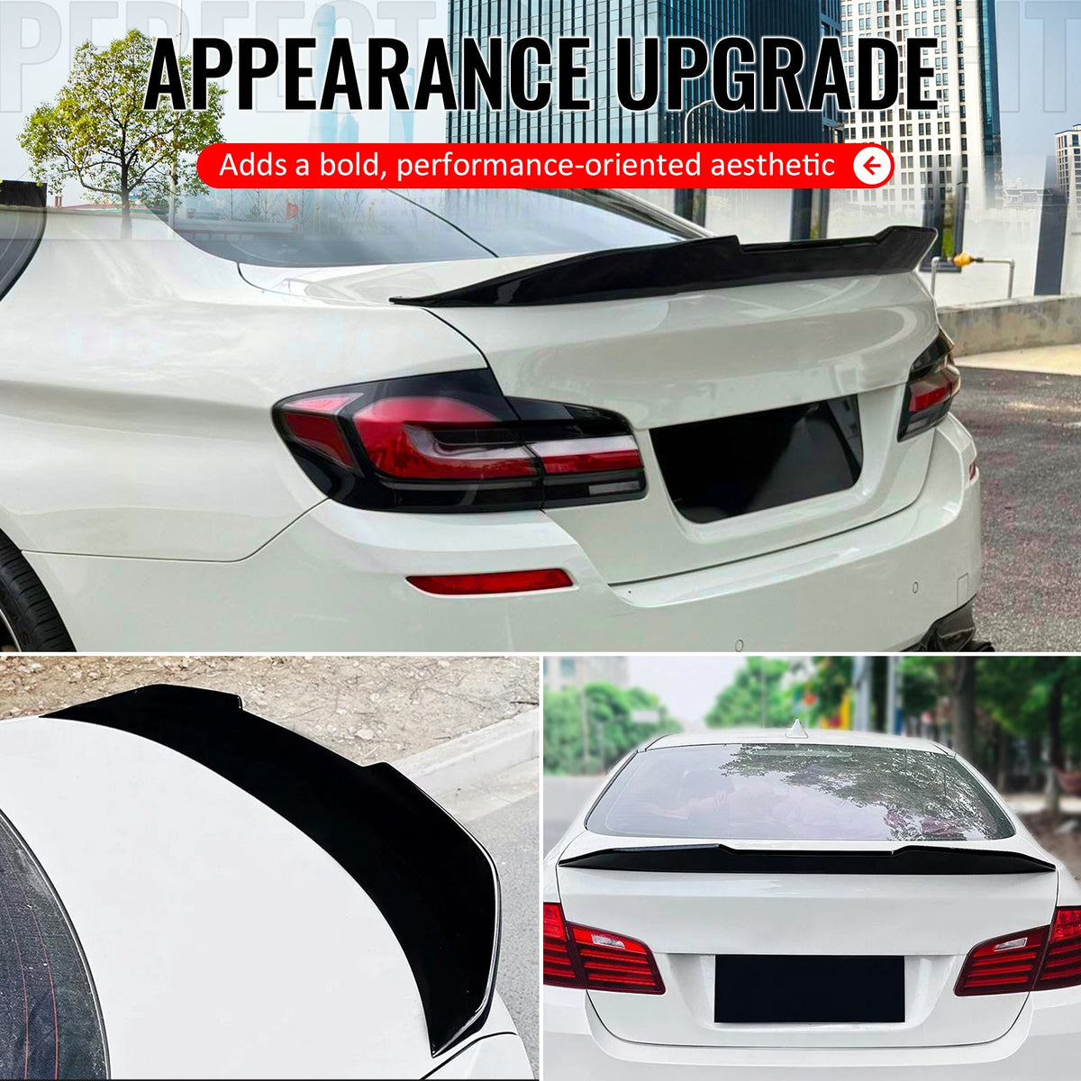 2011-2017 BMW F10 5-Series Sedan PSM Style Gloss Black Trunk Spoiler