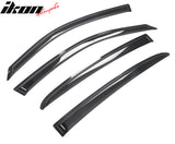 2011-2024 Dodge Charger Slim Smoke Tape On 4PCS Window Visors Acrylic