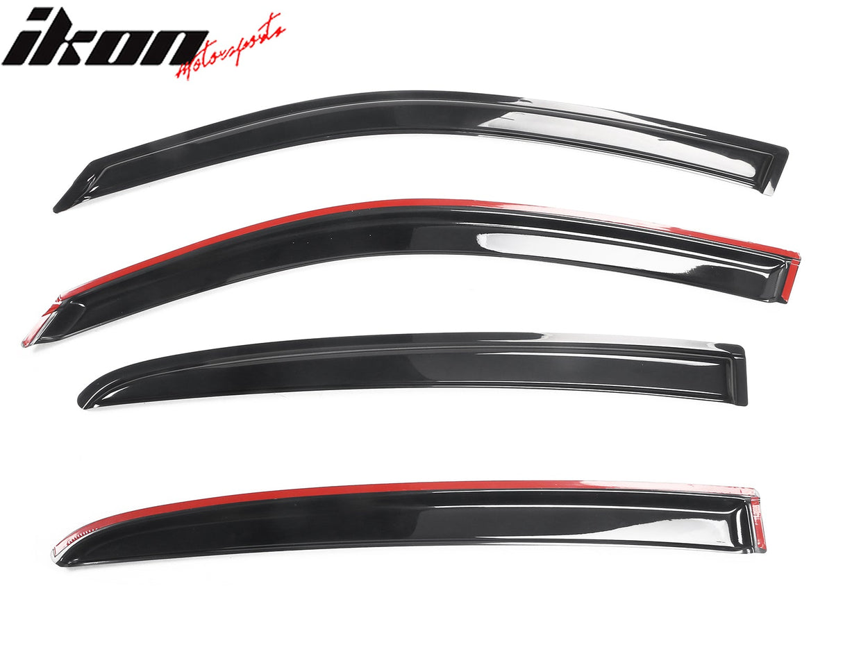 2011-2024 Dodge Charger Slim Smoke Tape On 4PCS Window Visors Acrylic