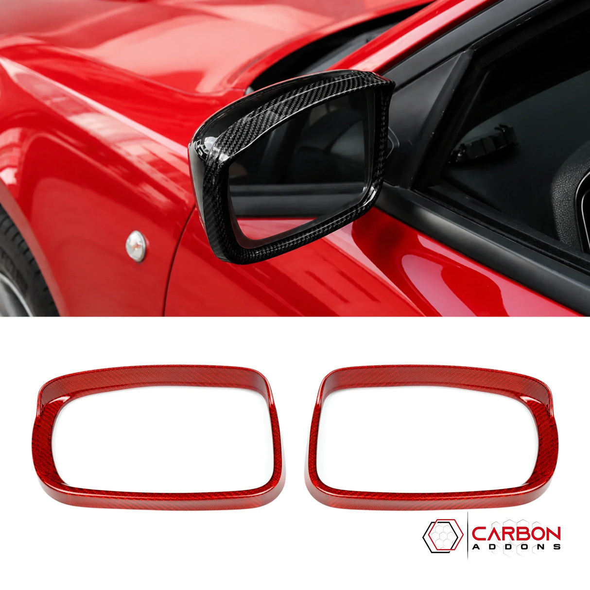 2011–2024 Dodge Charger / Chrysler 300 Carbon Fiber Side Mirror Rain Visor Eyebrow Covers – Real Dry Carbon Fiber (2pcs)