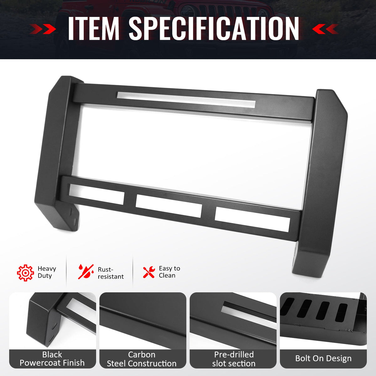 2019-2024 Ram 1500 Bull Bar Brush Bumper Grille Guard Protector