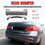 2012-2018 BMW F30 3 Series MP Style Rear Bumper Cover W/Diffuser PP