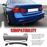 2012-2018 BMW F30 F35 3 Series Sedan Rear Bumper Cover W/Diffuser PP