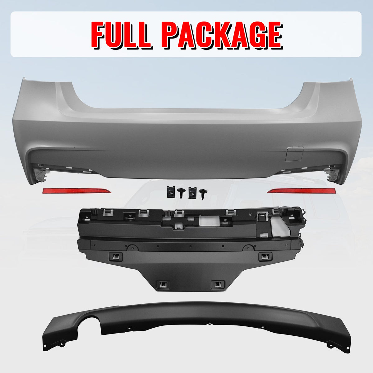 2012-2018 BMW F30 F35 3 Series Sedan Rear Bumper Cover W/Diffuser PP