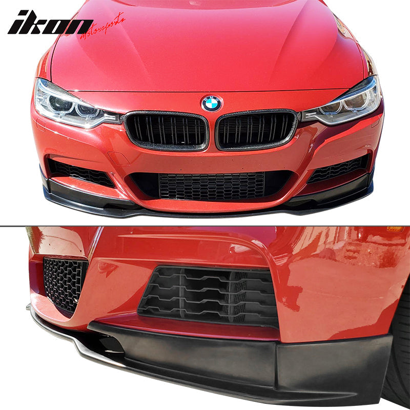 2012-2018 BMW F30 M Sport E Style Unpainted Black Front Bumper Lip PU