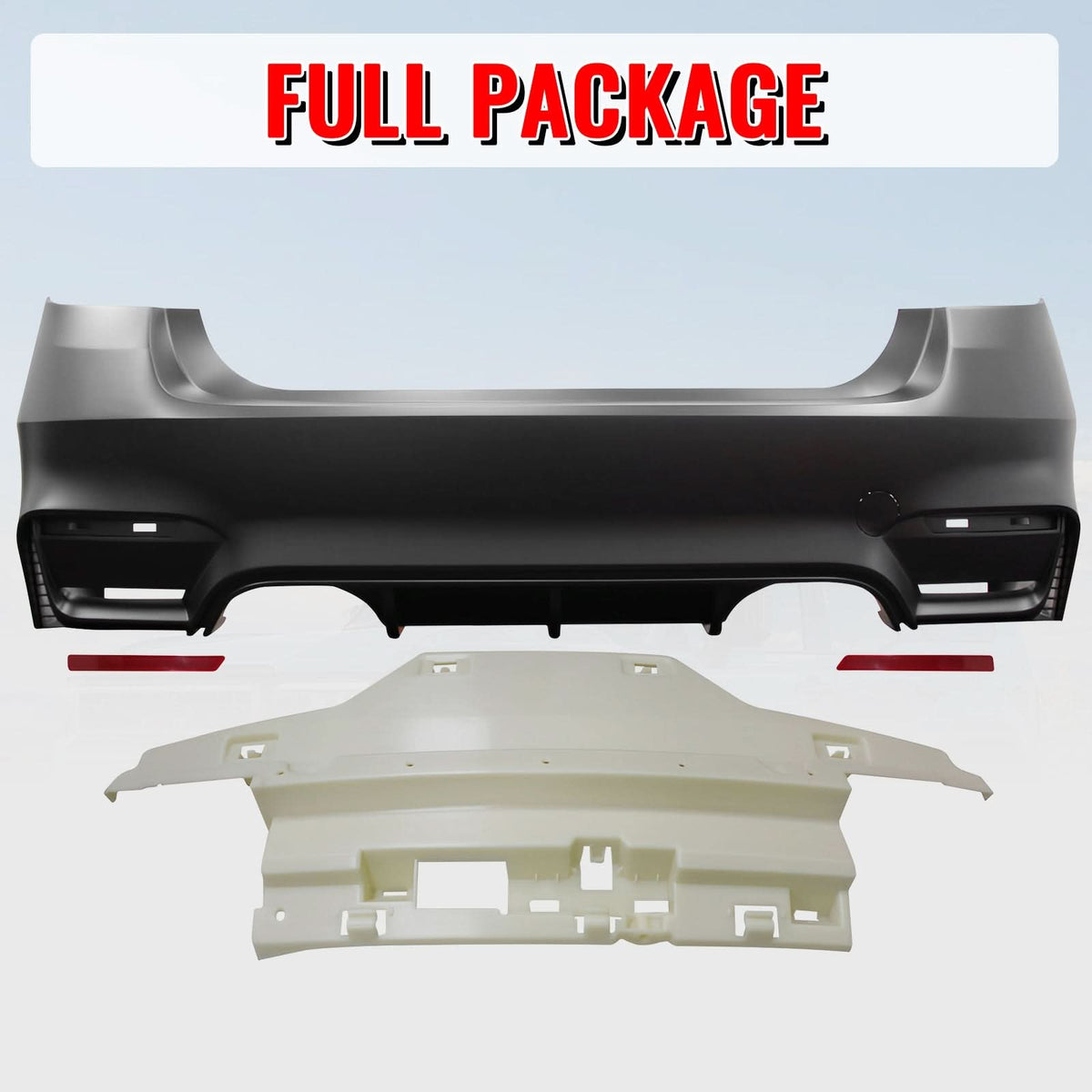 2012-2019 BMW F30 3-Series Sedan 4Dr M3 M4 Style Rear Bumper Cover PP