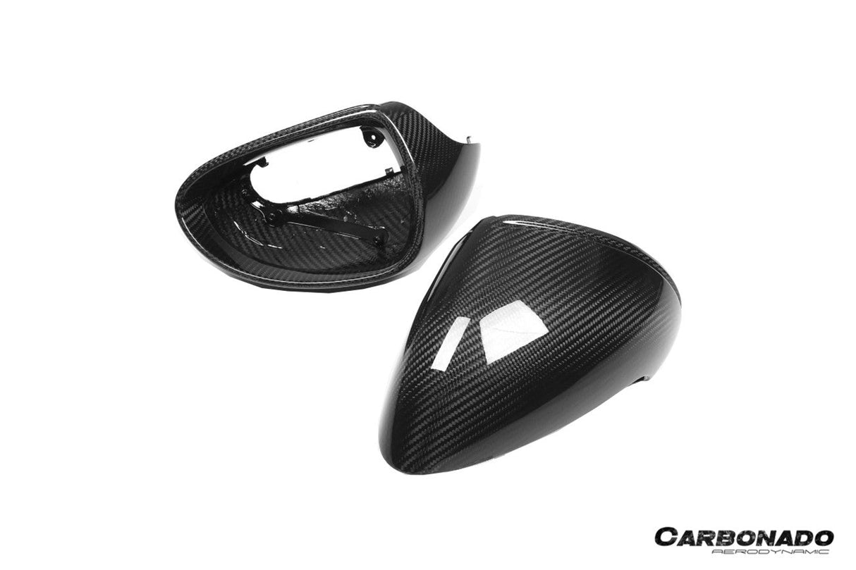 2012-2019 Porsche 911 991.1 991.2 Carrera 981 OEM Style Dry Carbon Fiber Mirror Housing Replacement | Fits Carrera S, Carrera 4, Cabriolet, Targa 4, And Cayman, Boxster LHD