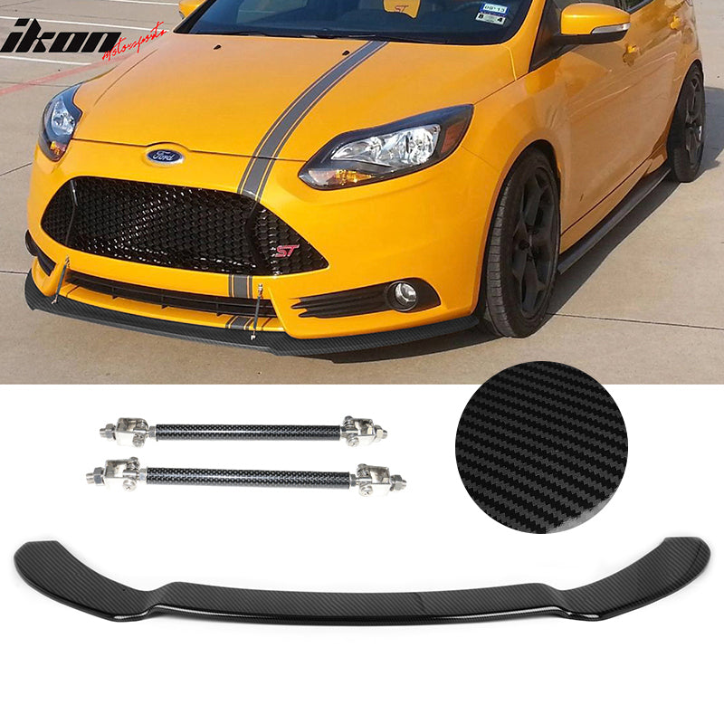 Front Bumper Splitter Lip for Ford Focus ST 2013-2014 with Hardware Carbon Fiber Print