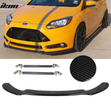 Front Bumper Splitter Lip for Ford Focus ST 2013-2014 with Hardware Carbon Fiber Print