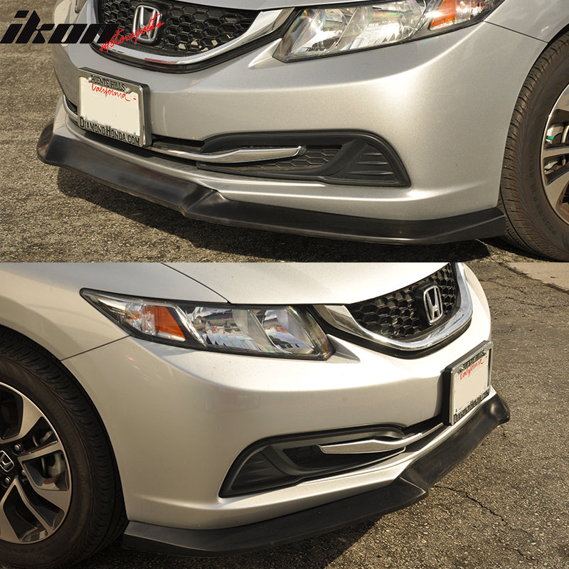2013-2015 Honda Civic USDM Front Lip GT Style Unpainted PU