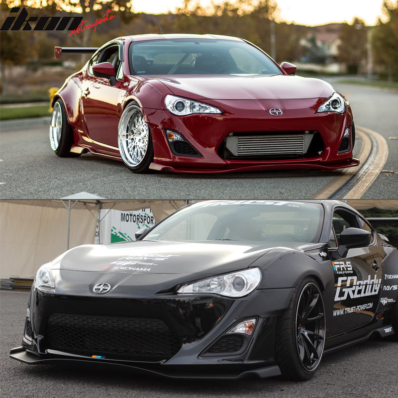 2013-2016 Scion FRS GR Style Unpainted Black Front Bumper Lip PU