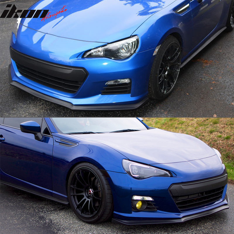 2013-2016 Subaru BRZ CS Style Unpainted Black Front Bumper Lip PU