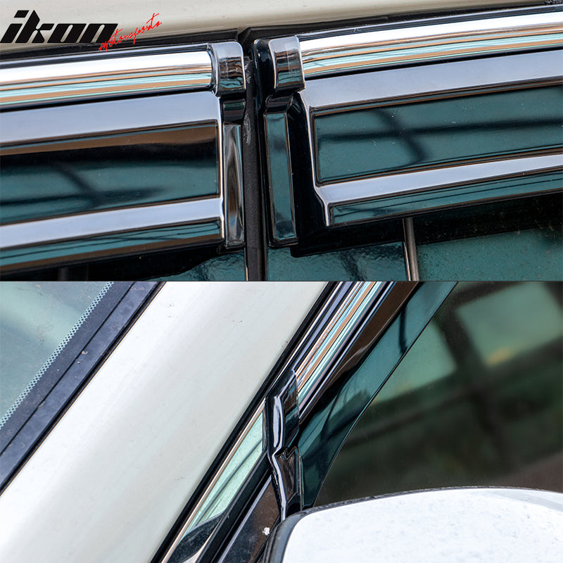 2013-2018 Nissan Altima Polycarbonate Window Visors W/ Chrome Trim 4PC