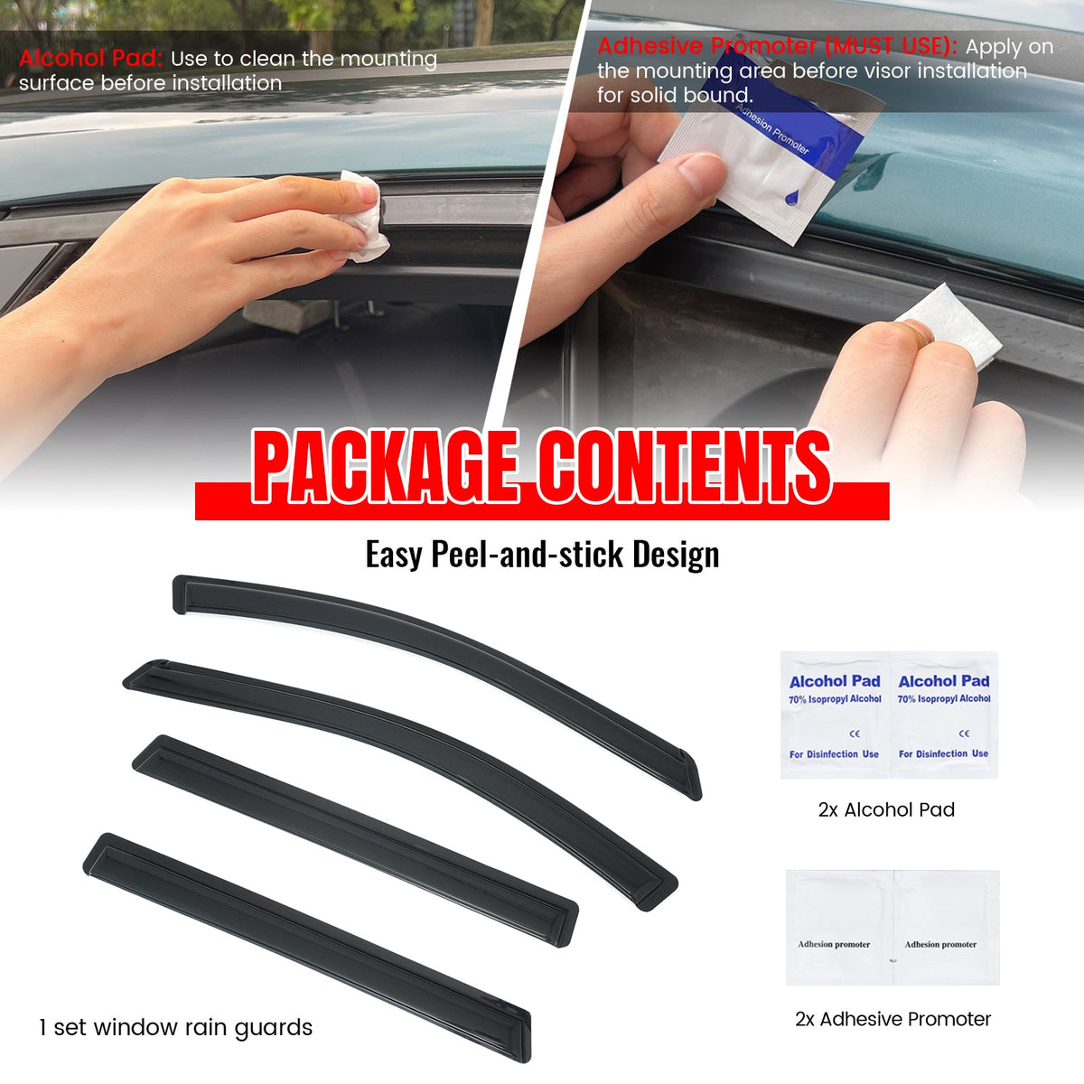 2013-2020 Nissan Pathfinder Window Visors Smoke Acrylic Side Door Wind Rain Sun Deflectors Guard 4PCS Set