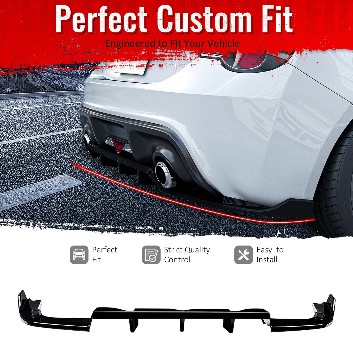 Rear Diffuser for Scion FRS/Subaru BRZ/Toyota 86 2013-2020 Gloss Black PP