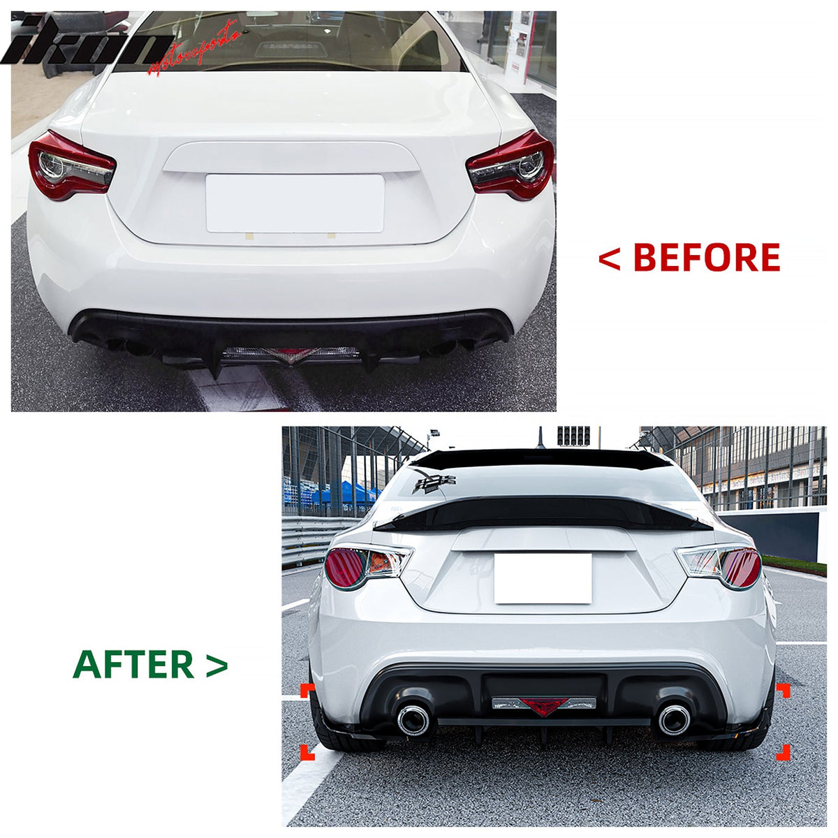 Rear Diffuser for Scion FRS/Subaru BRZ/Toyota 86 2013-2020 Gloss Black PP