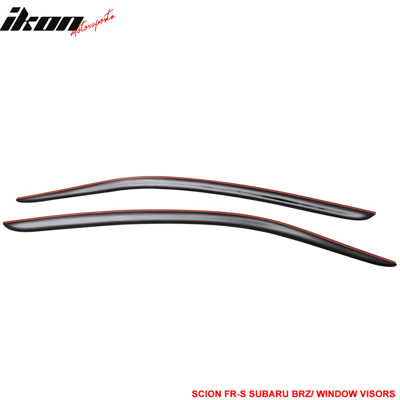 2013-2020 Subaru BRZ Toyota 86 Smoke Tinted Window Visor Acrylic 2PCS
