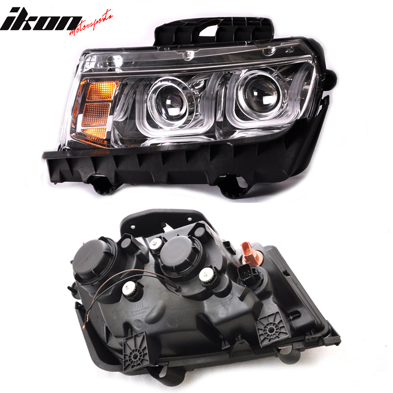 Fits 14-15 Camaro SS Front Bumper w/ Foglights + CCFL Halo Headlights