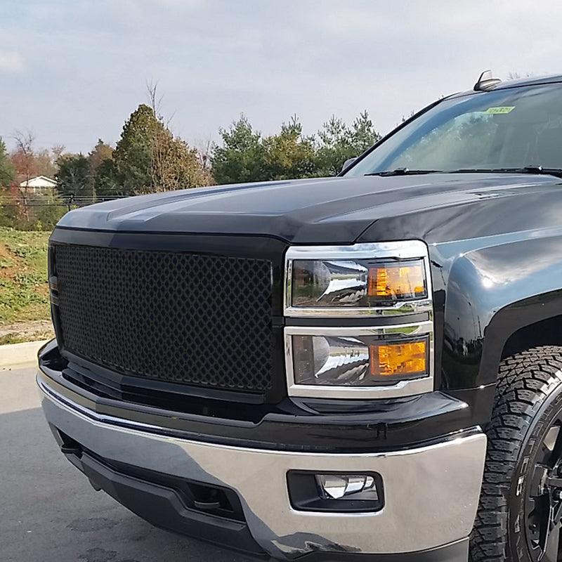 Spec-D Grill Chevy Silverado 1500 (2014-2015) Mesh Gloss Black