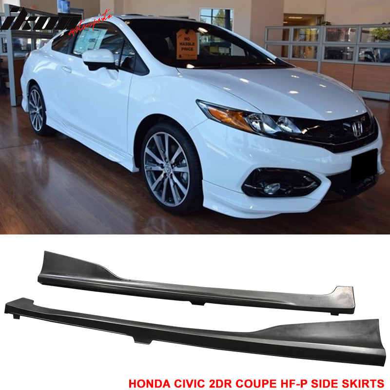 2014-2015 Honda Civic 2DR Coupe HF-P Front Bumper Lip + Side Skirts PU