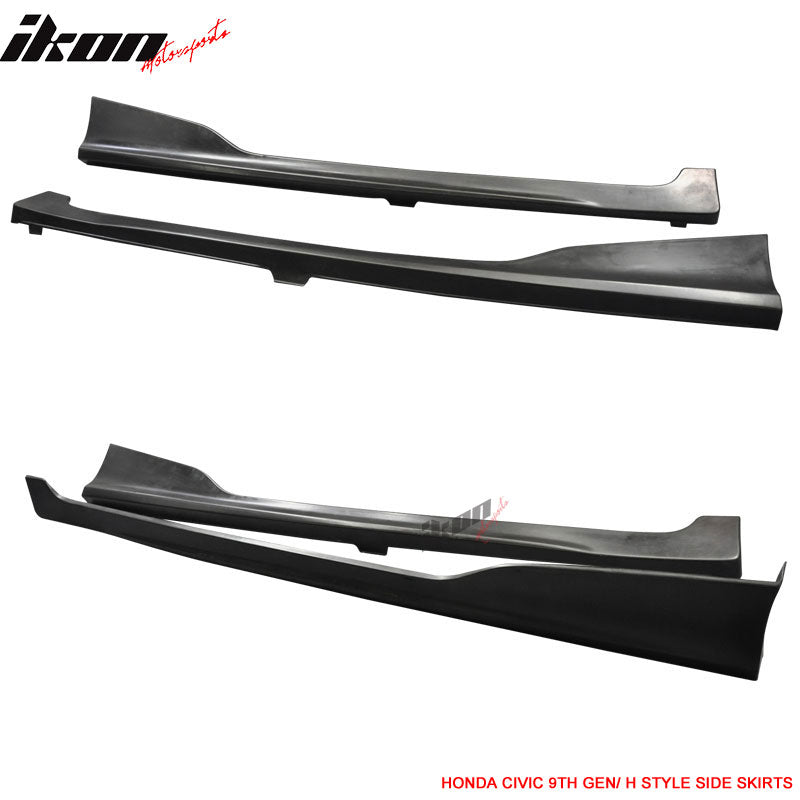 2014-2015 Honda Civic 2DR Coupe HF-P Front Bumper Lip + Side Skirts PU