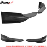 2014-2015 Honda Civic 2DR Coupe HF-P Front Bumper Lip + Side Skirts PU