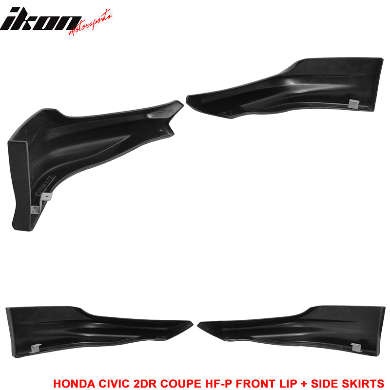 2014-2015 Honda Civic 2DR Coupe HF-P Front Bumper Lip + Side Skirts PU