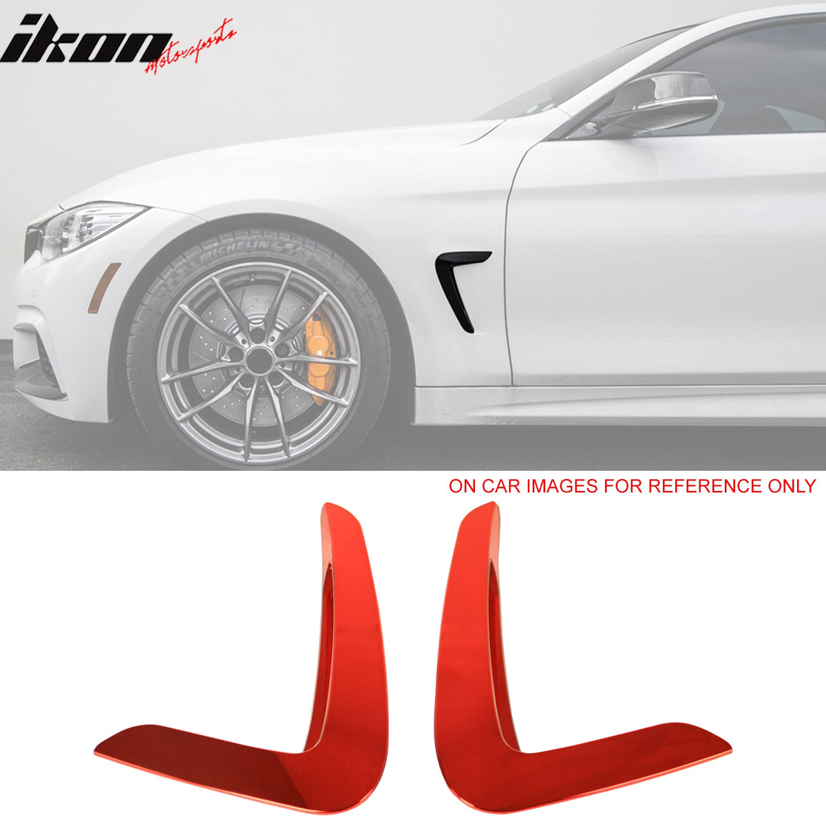 Side Fender Air Vent for BMW 4-Series F32 F33 F36 2014-2016 Painted Red