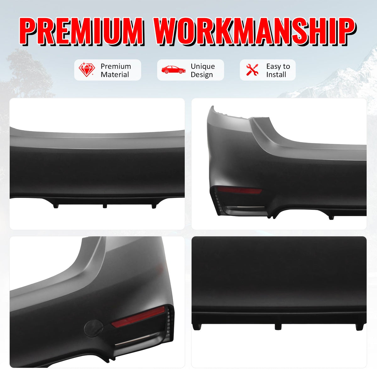 2014-2020 BMW F32 4 Series M4 Style Rear Bumper Cover Replacement PP