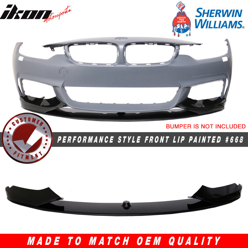 Fits 14-20 BMW F32 F33 F36 4 Series Front Lip Jet Black #668