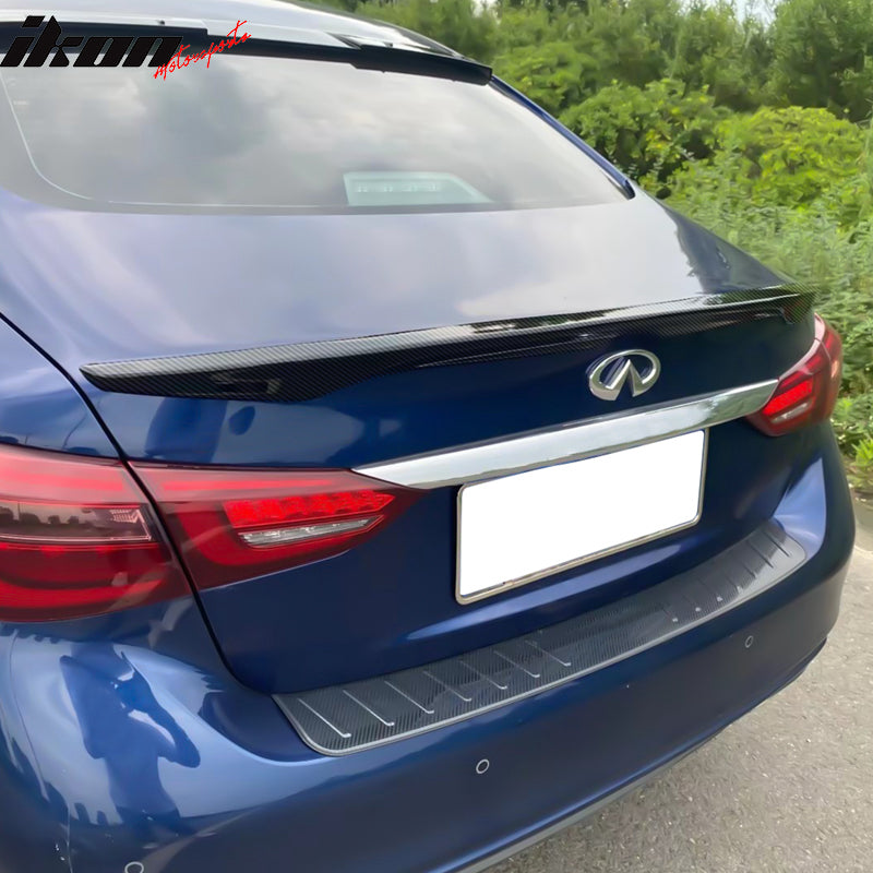 2014-2024 Infiniti Q50 OEM Style Carbon Fiber Print Rear Spoiler Wing