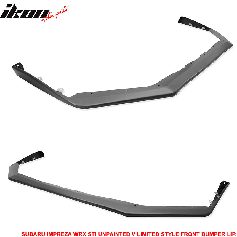 2015-2021 Subaru WRX STI V-Limited Style Unpainted Front Bumper Lip PP