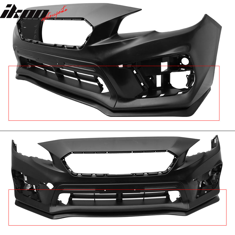 2015-2017 Subaru WRX STI 4Dr Sedan HD Front Lip Splitter Spoiler PU