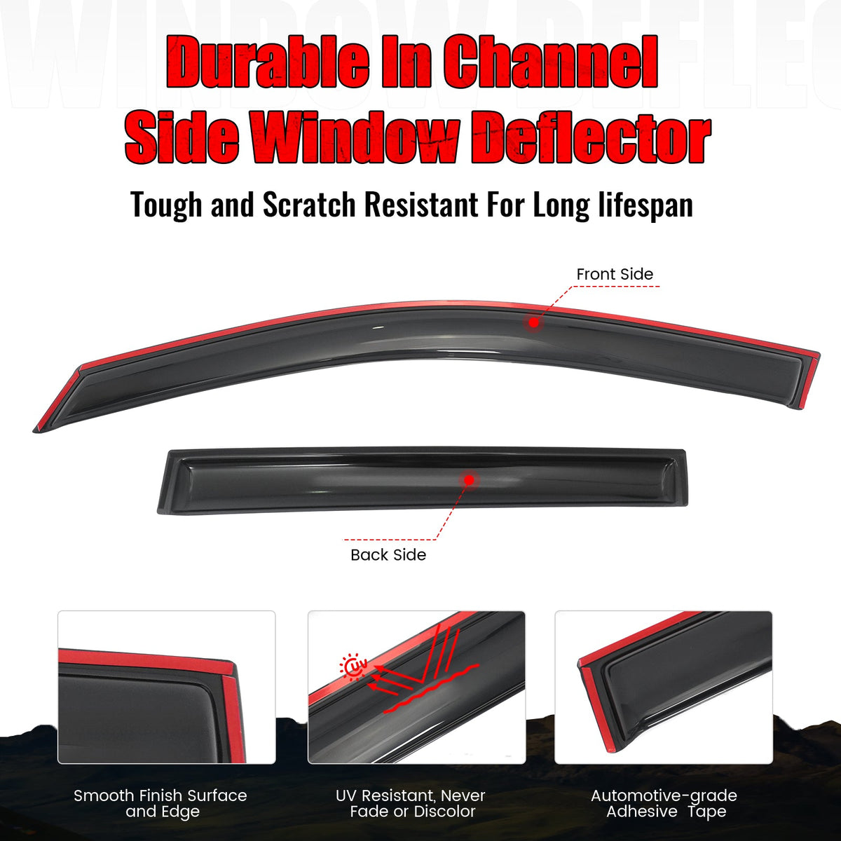 2015-2019 Subaru Outback Window Visors In Channel Sun Rain Guard 4PC