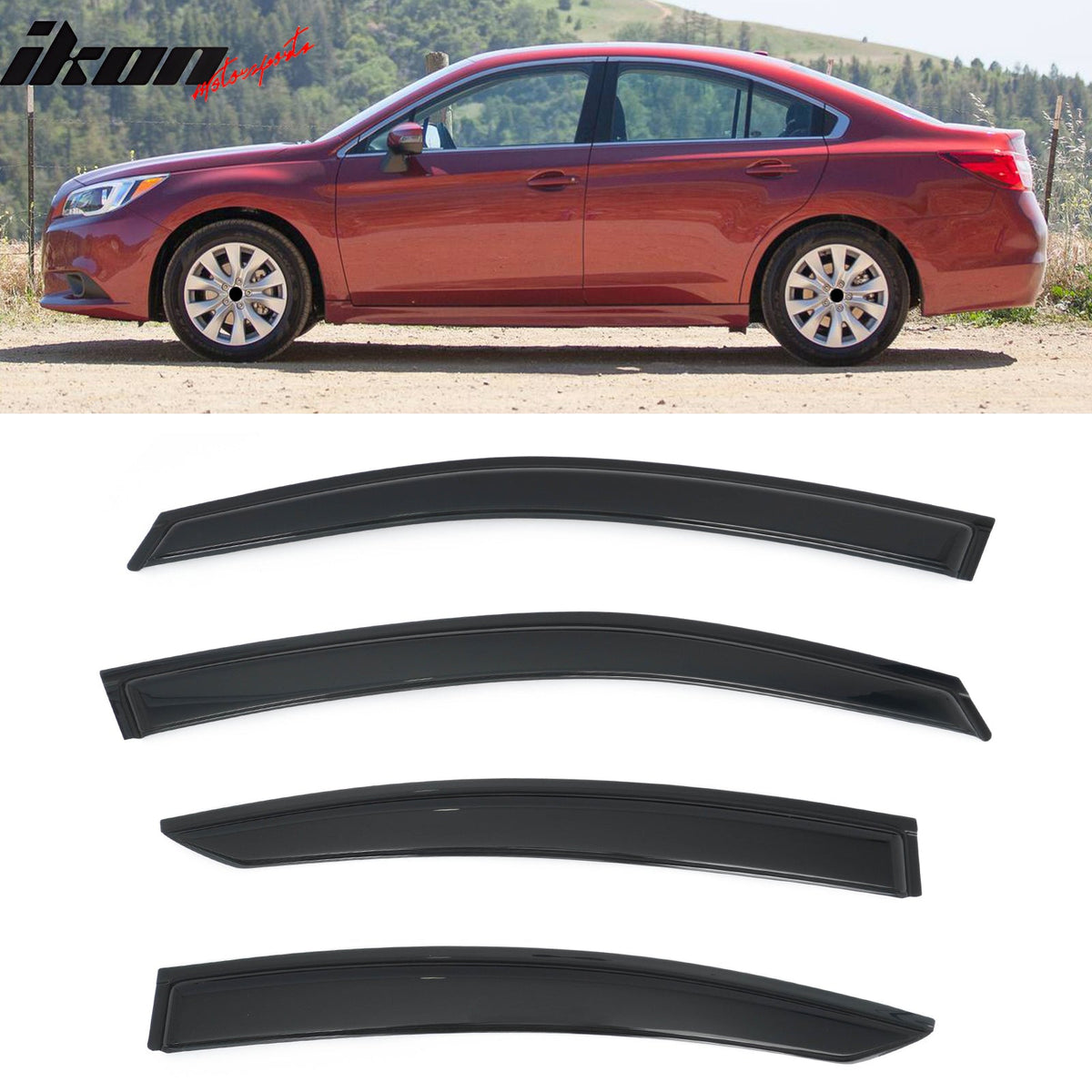 2015-2019 Subaru Legacy Sedan Window Visors Smoke Acrylic Rain Sun Deflectors Side Door Vent Guard 4PCS Set