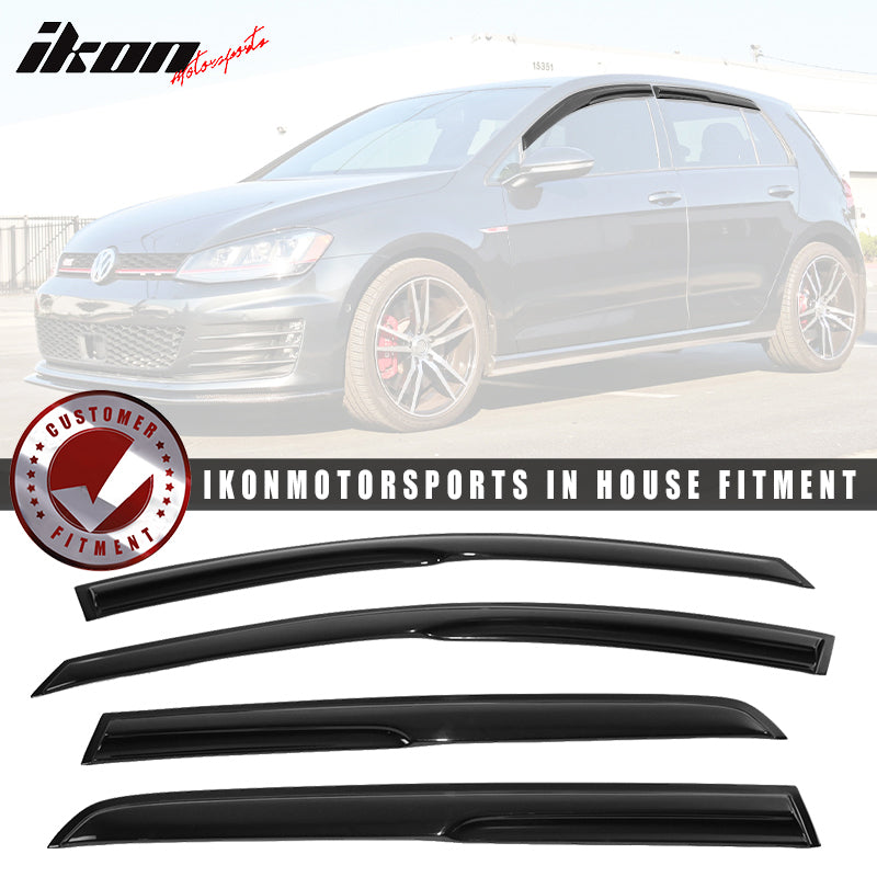 2015-2019 Volkswagen VW Golf MK7 Window Visor Mugen Style Smoke Tinted