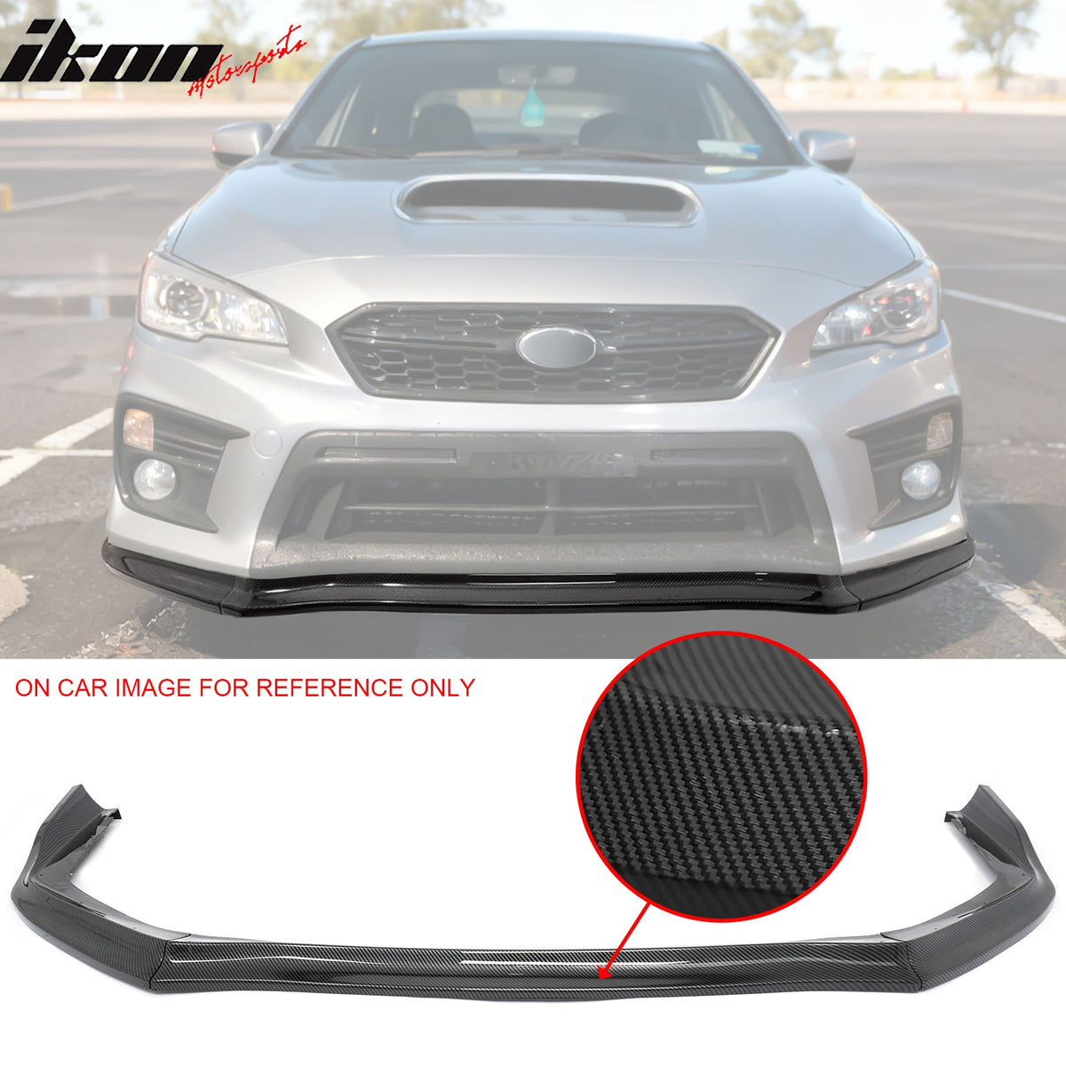 15-17 Subaru WRX STI CS Style Front Bumper Lip Carbon Fiber Print 3PC