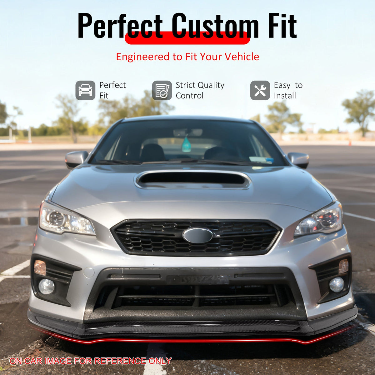 15-21 Subaru WRX STI CS Style Front Bumper Lip Carbon Fiber Print 3PC